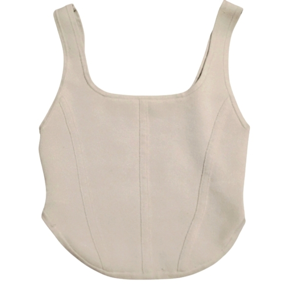 Aritzia Babaton | Sculpt Knit Matte Pearl Bustier Tank | Size XS - Picture 2 of 13